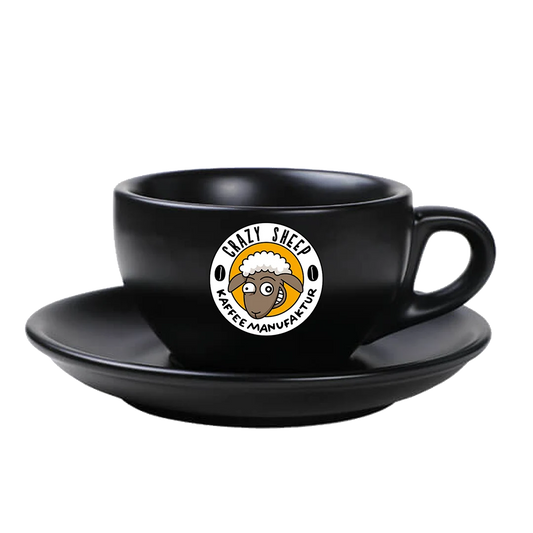 Milchkaffeetasse CRAZY SHEEP schwarz-matt