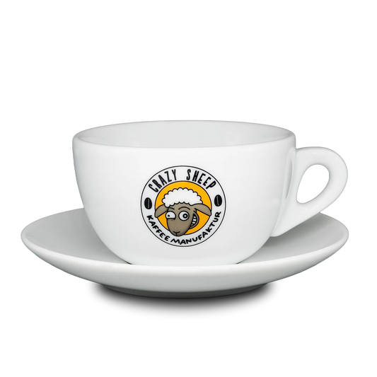 Milchkaffeetasse CRAZY SHEEP weiß